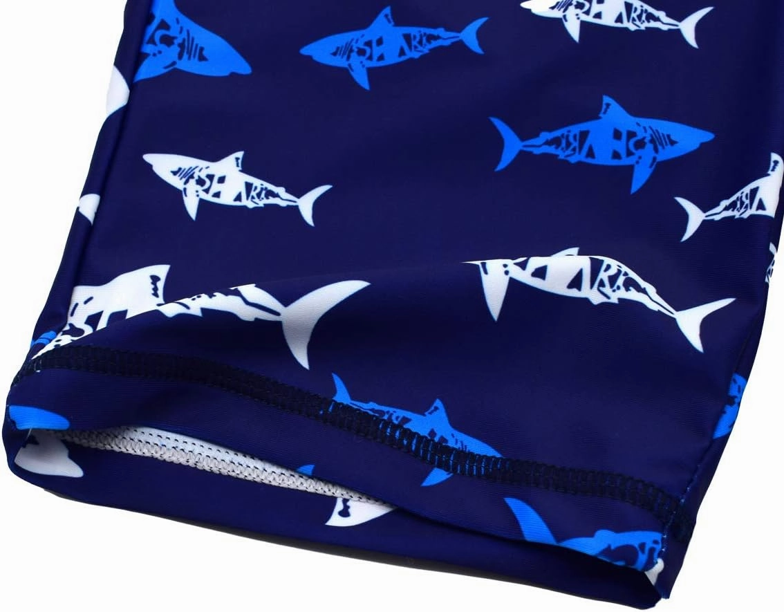 Kids Short Sleeve Sunsuit Swimwear Boys Two Piece Rash-Guard-Sets Dinosaur Pattern