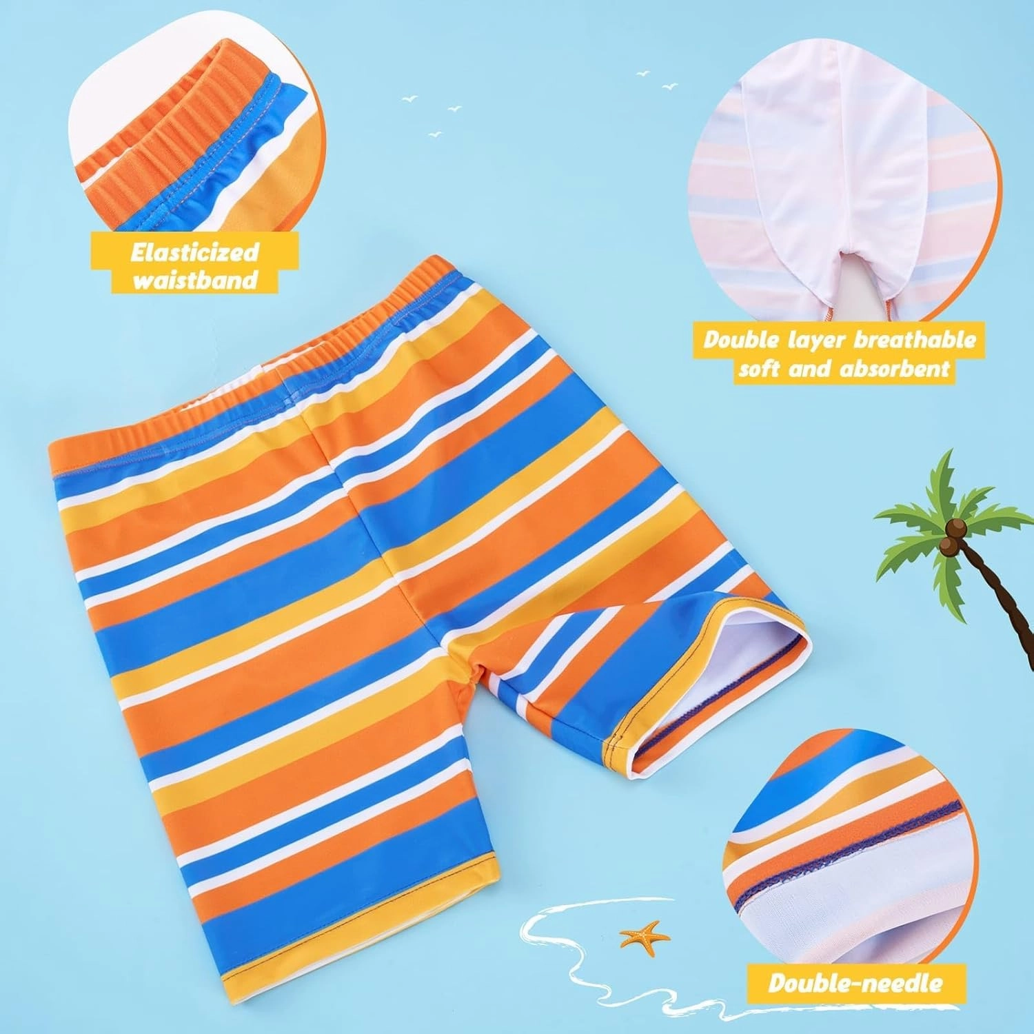 Kids Swimsuit Boys Two Pieces Shark Swimsuit Toddler Rash Guard and Trunk