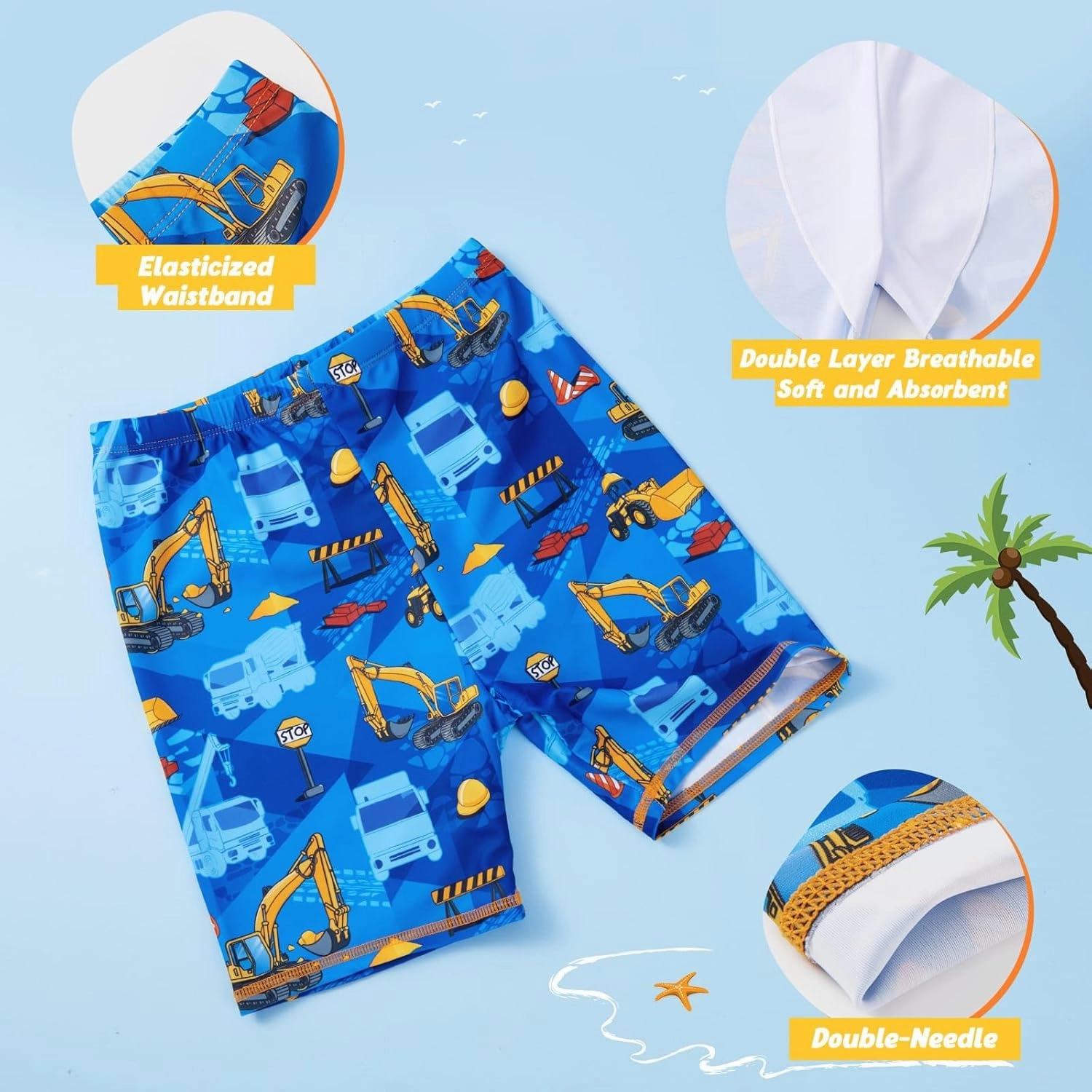 Kids Swimsuit Boys Two Pieces Shark Swimsuit Toddler Rash Guard and Trunk