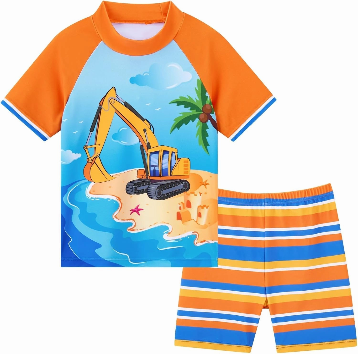 Kids Swimsuit Boys Two Pieces Shark Swimsuit Toddler Rash Guard and Trunk