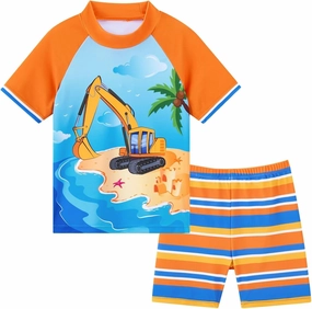 Kids Swimsuit Boys Two Pieces Shark Swimsuit Toddler Rash Guard and Trunk