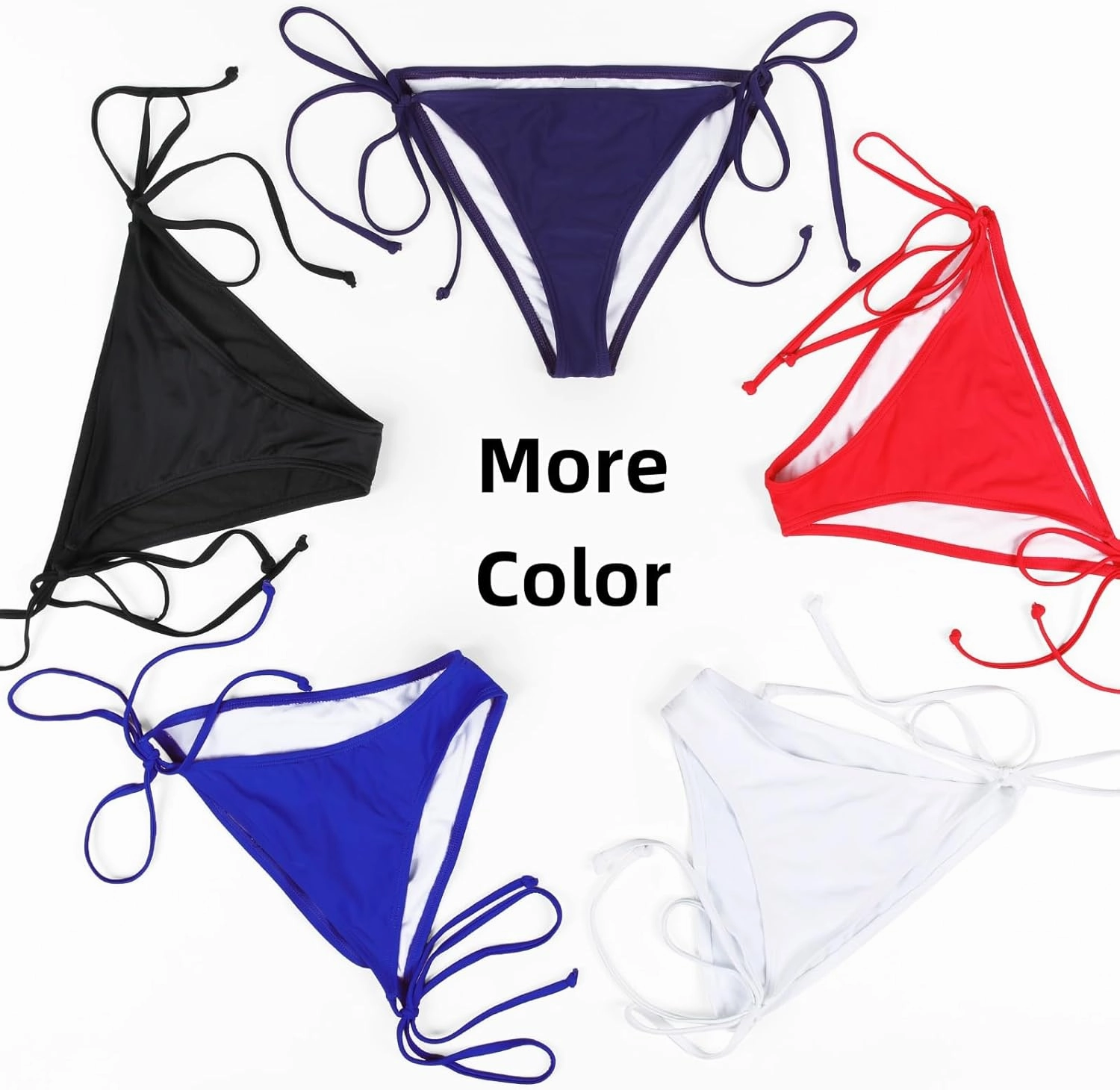 KIWI RATA Womens Swimwear Sexy Tie Side Sweet Heart Brazilian Bikini Bottom Hipster Swimsuit Beachwear Swimwear