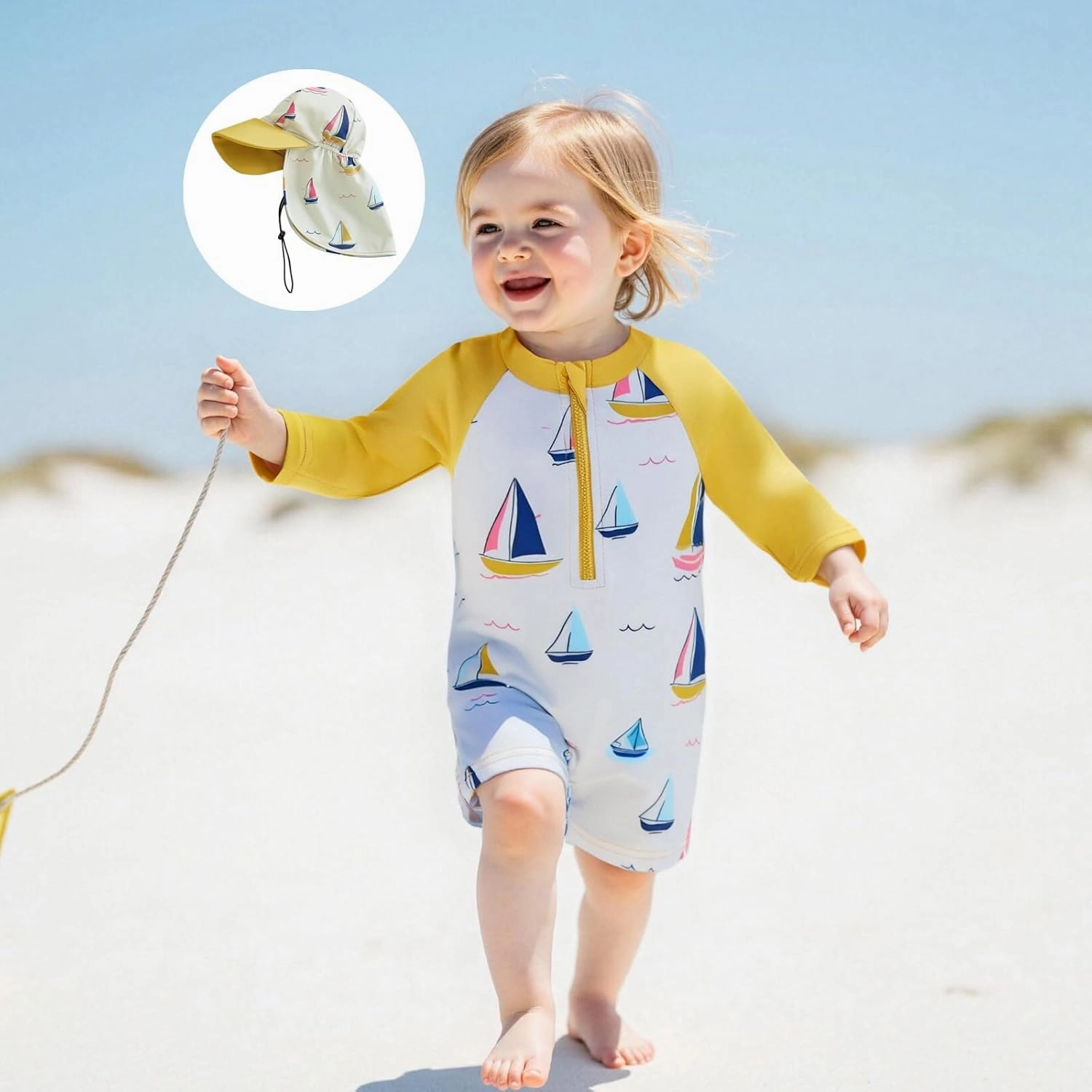 KMBANGI Toddler Baby Boy Mallard Swimsuit Kids Rash Guard Long Sleeve One Piece Bathing Suit Duck Hunting Swimwear with Hat