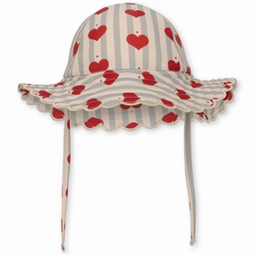 Konges Sljd Amour Blue Stripe Baie Scallop UV Sun Hat