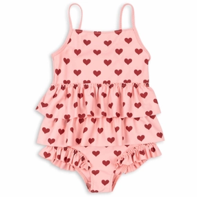 Konges Sljd Amour Pink Manuca Frill Swimsuit Grs