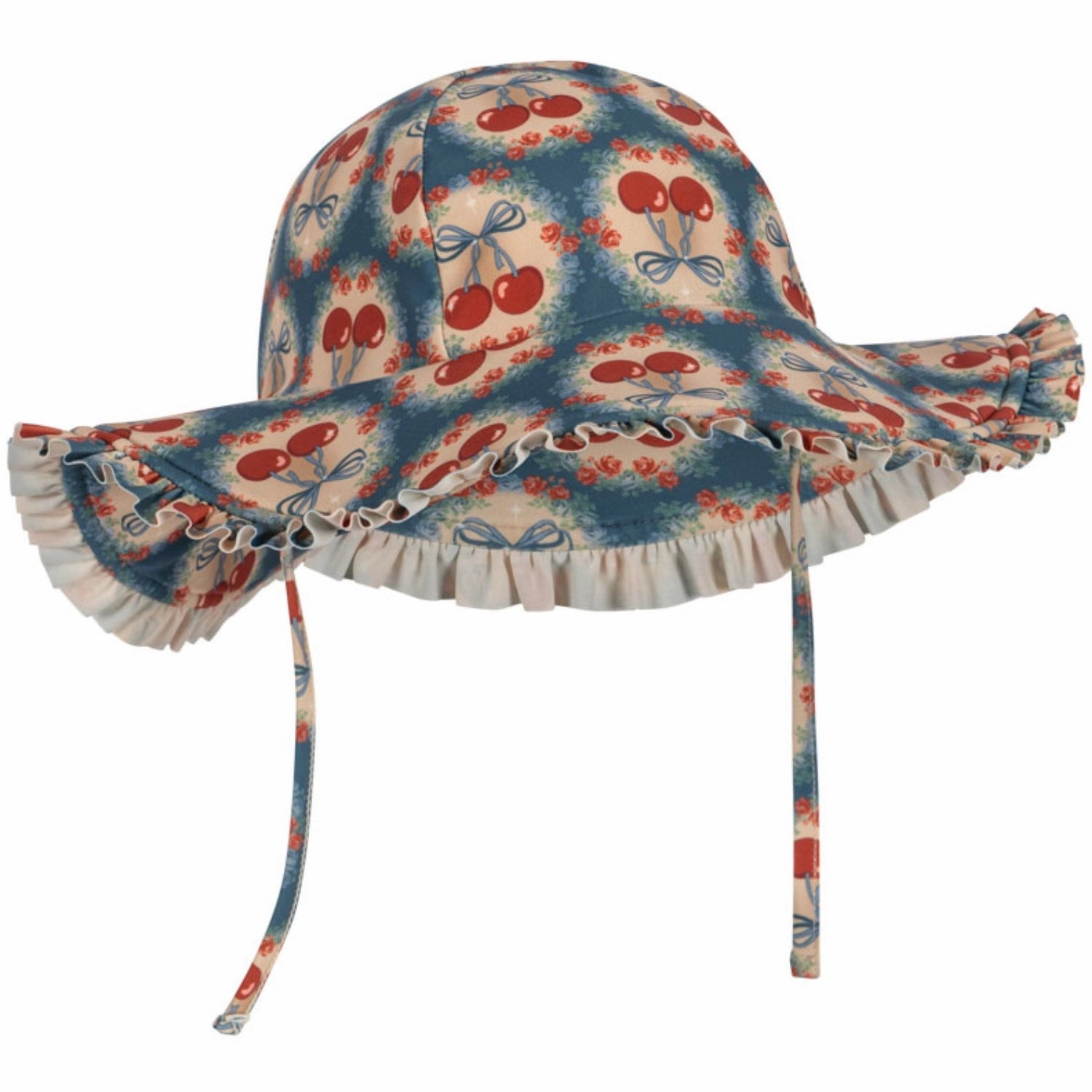 Konges Sljd Cherry Bow Blue Maya Swim Hat Grs