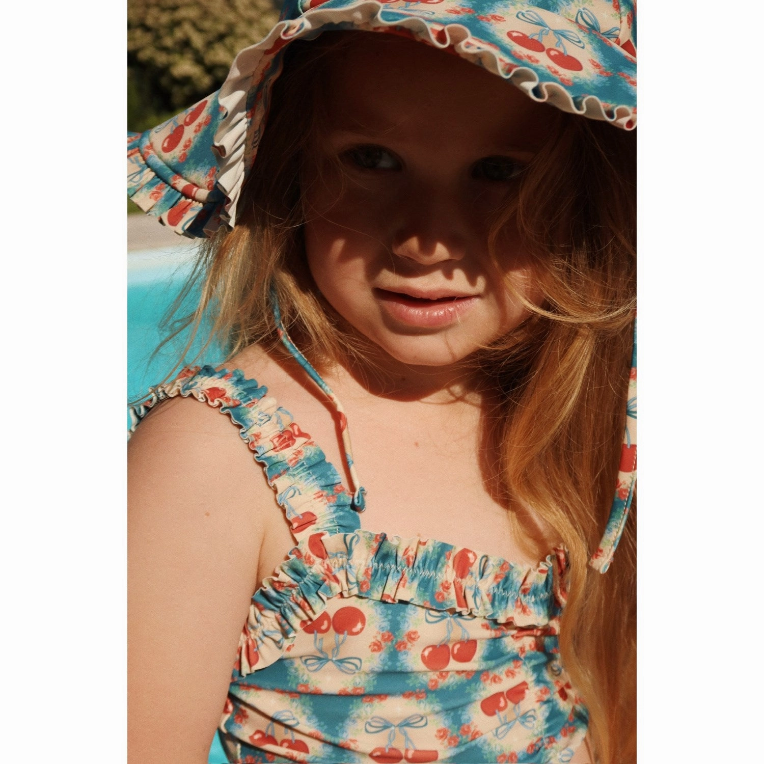 Konges Sljd Cherry Bow Blue Maya Swim Hat Grs