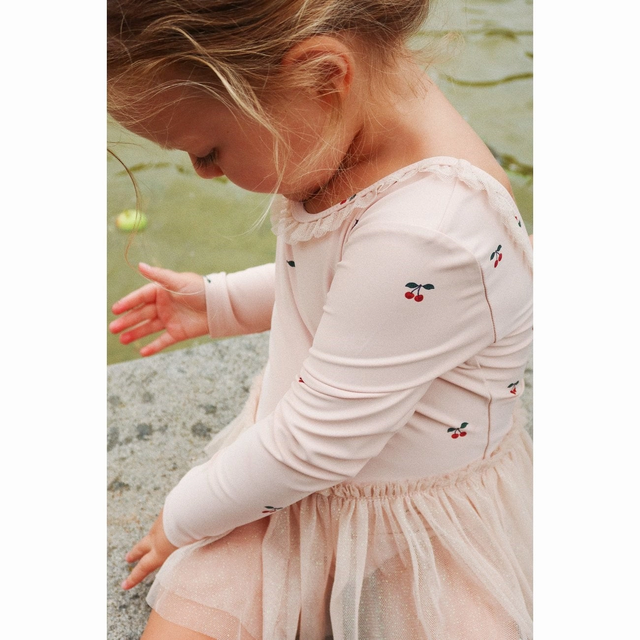 Konges Sljd Layered Tulle Ls Swimsuit Cherry Blush