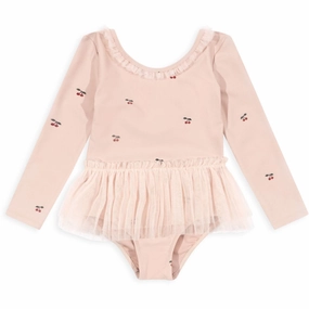 Konges Sljd Layered Tulle Ls Swimsuit Cherry Blush