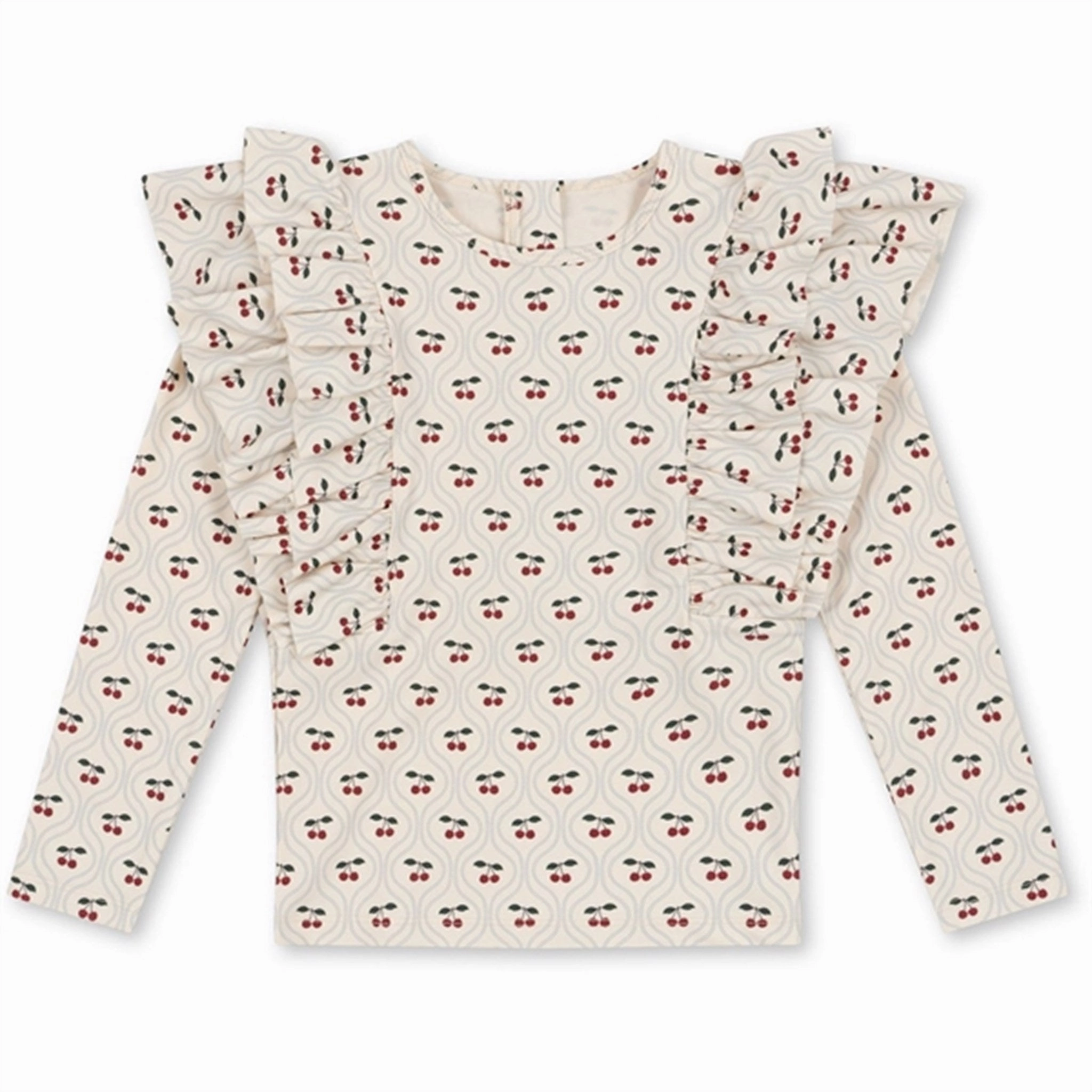 Konges Sljd Manuca Frill Swim Blouse Cherry Motif