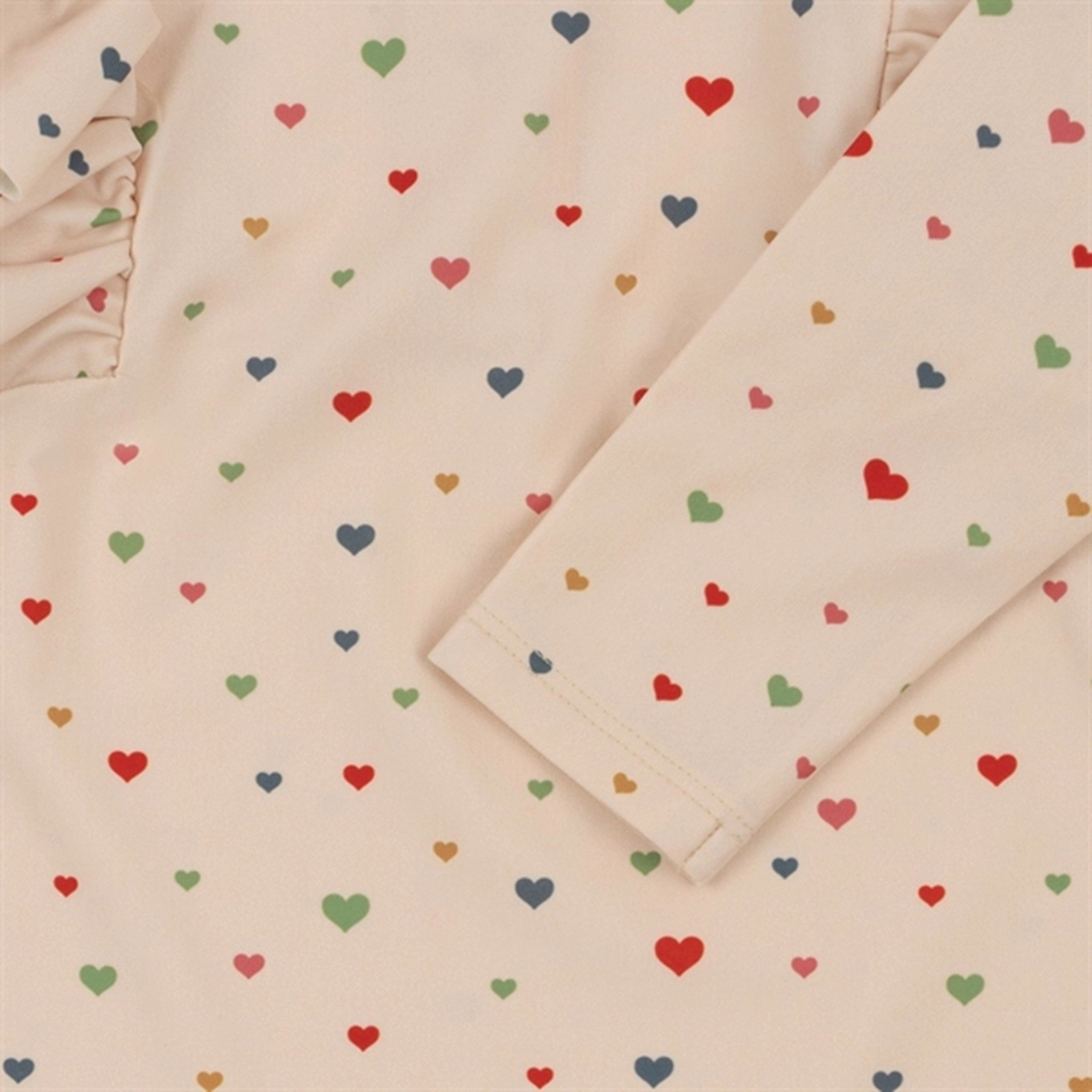 Konges Sljd Multi Hearts Manuca Frill UV Swim Onesie