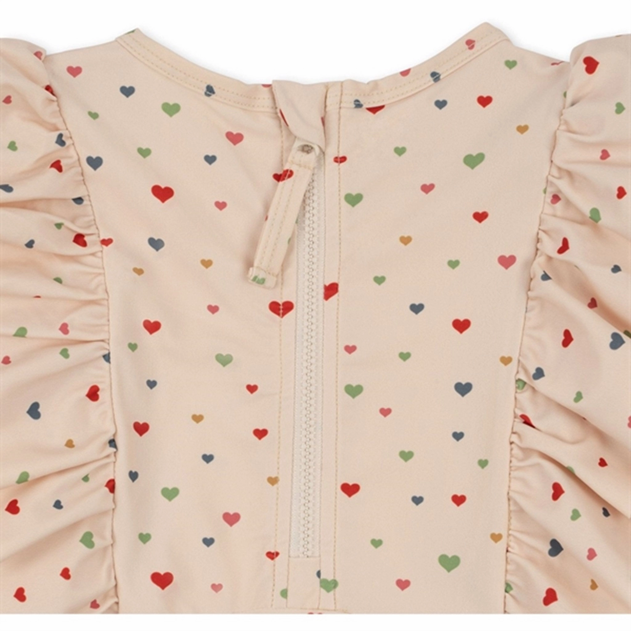 Konges Sljd Multi Hearts Manuca Frill UV Swim Onesie