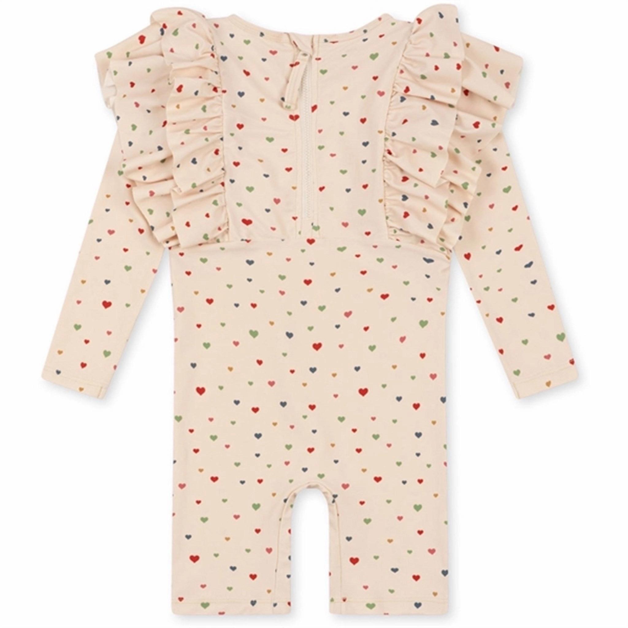Konges Sljd Multi Hearts Manuca Frill UV Swim Onesie