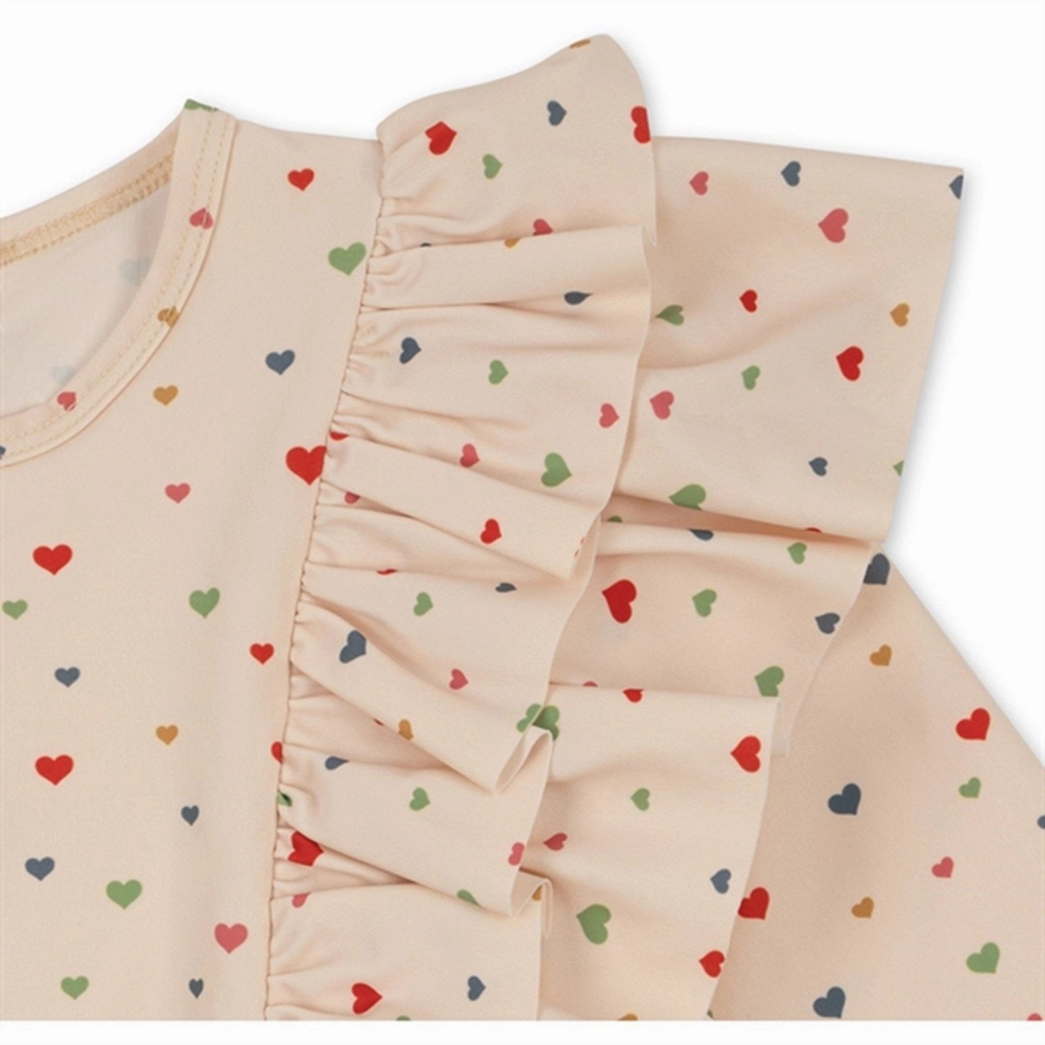 Konges Sljd Multi Hearts Manuca Frill UV Swim Onesie