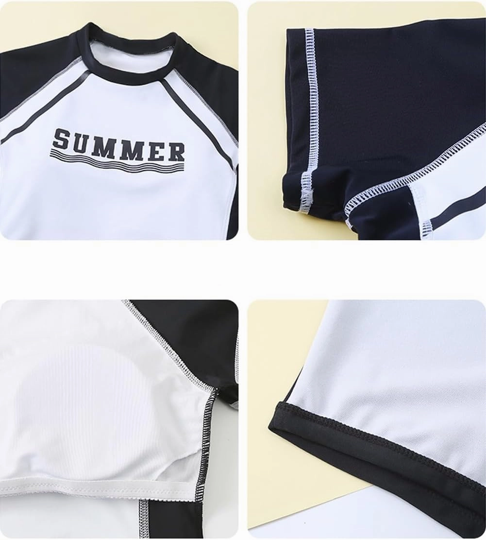 KORADI Girls Swimsuits Rash Guard Swim Set Kids Two-Piece Bathing Suits Teen Swimwear Beach Shorts Sun Protection Swim Shirts