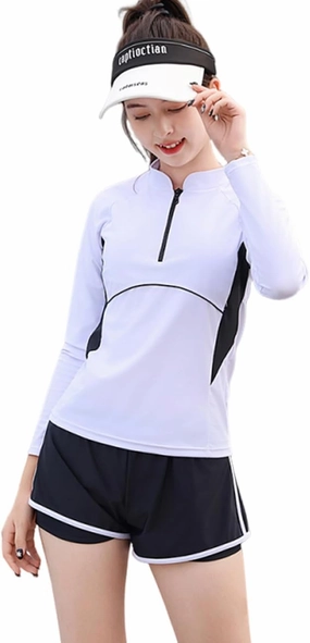 KORADI Girls Swimsuits Rash Guard Swim Set Kids Two-Piece Bathing Suits Teen Swimwear Beach Shorts Sun Protection Swim Shirts