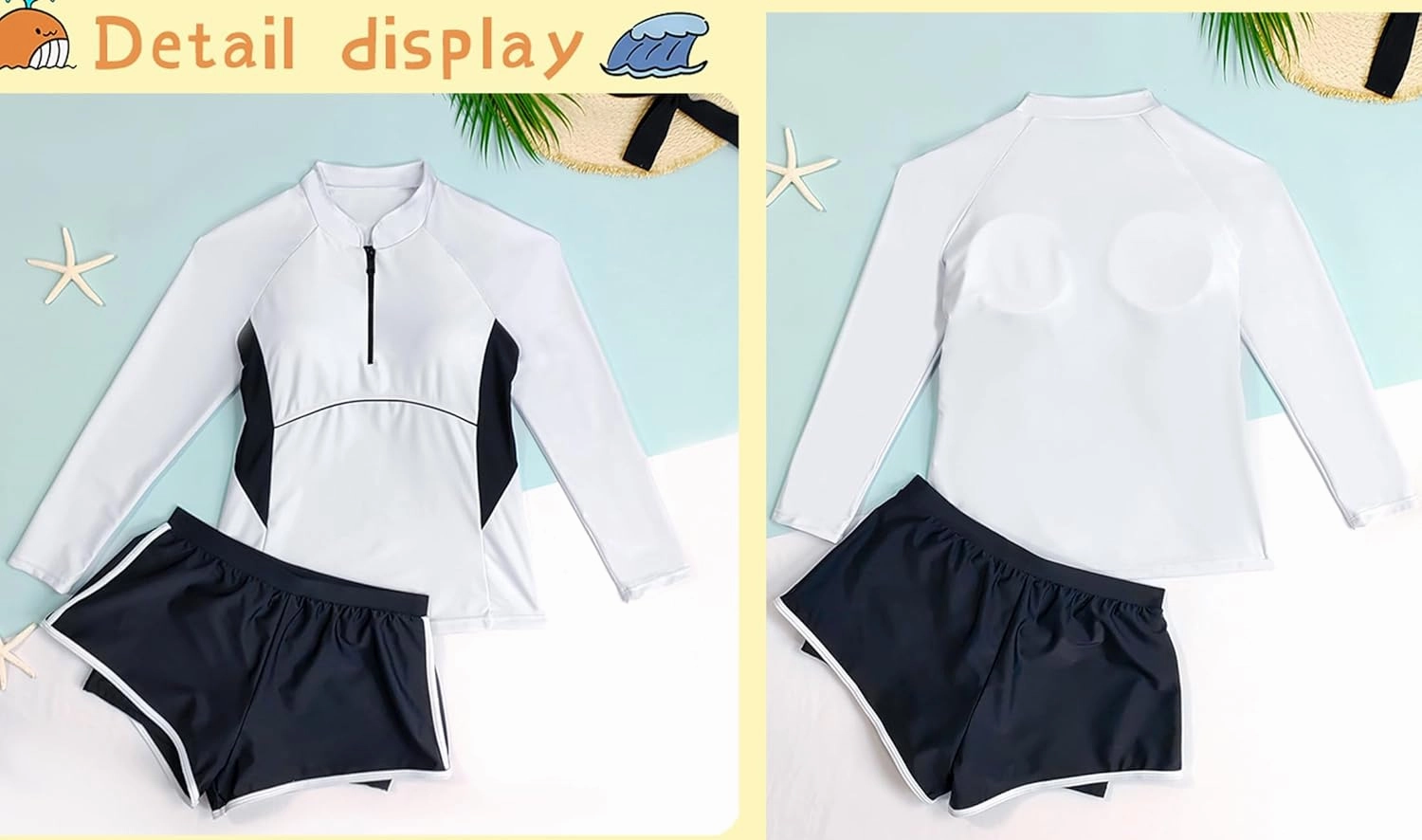 KORADI Girls Swimsuits Rash Guard Swim Set Kids Two-Piece Bathing Suits Teen Swimwear Beach Shorts Sun Protection Swim Shirts