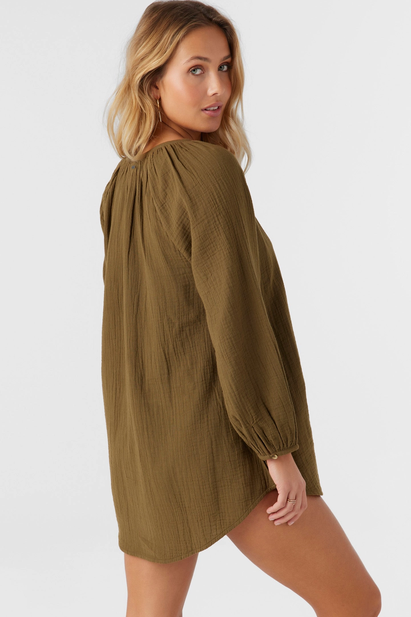 KRYSTEN CRINKLE DOUBLE GAUZE TUNIC SWIM COVER-UP