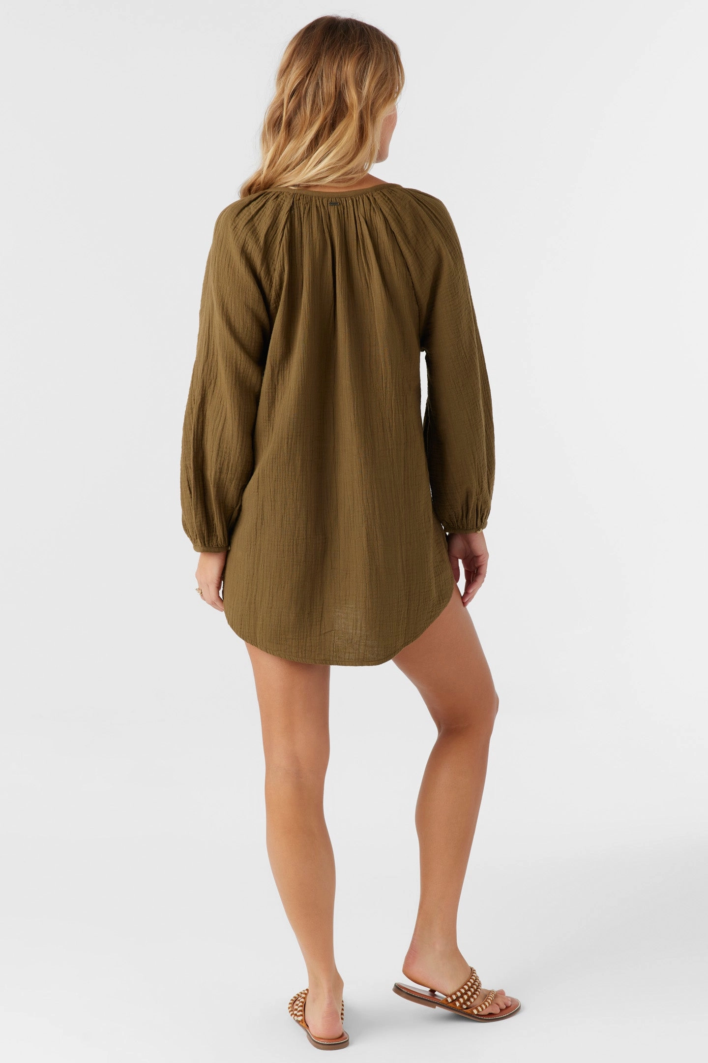 KRYSTEN CRINKLE DOUBLE GAUZE TUNIC SWIM COVER-UP
