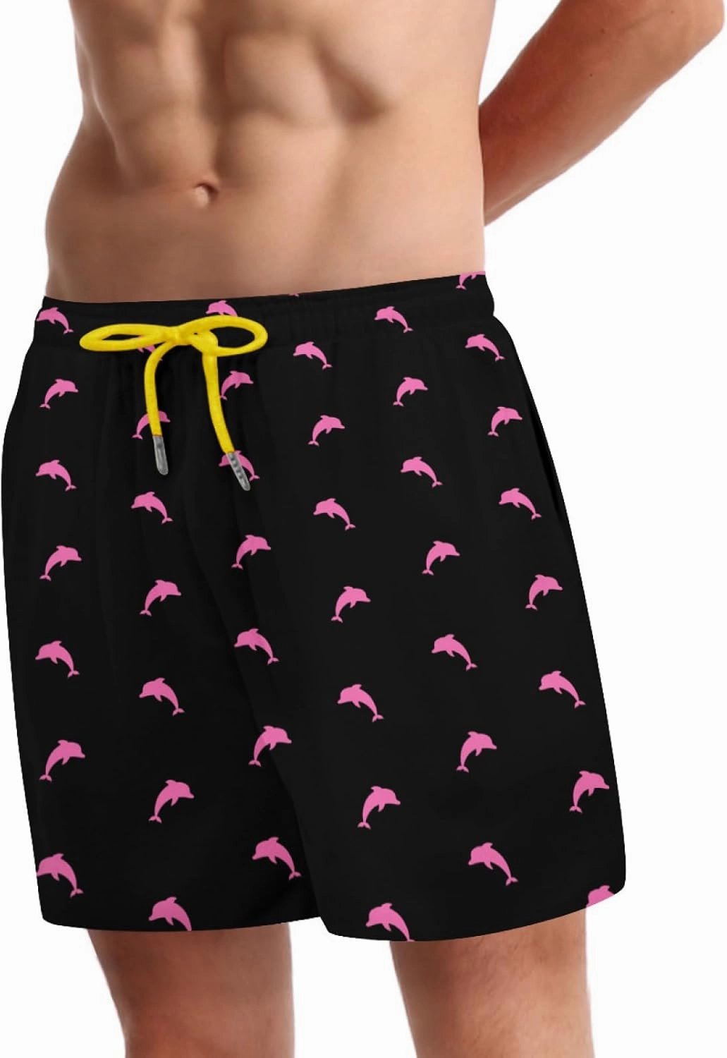 KSLIDS Mens Swim Trunks with Compression Liner 2-in-1 Swimming Shorts 5 inch Inseam Quick Dry Beach Board Shorts