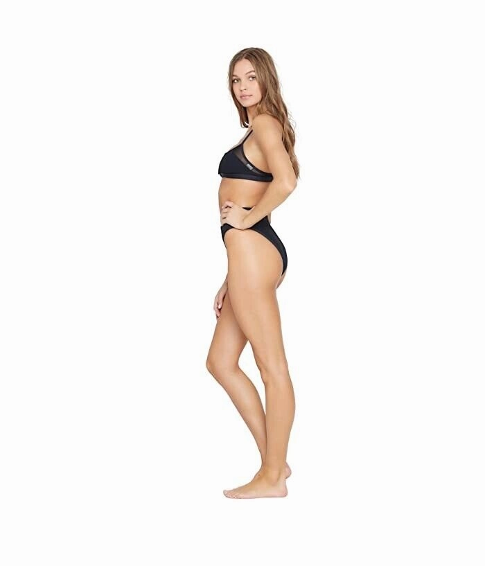 L*Space Palonia Bikini Bottom Women's XL Black Stretch Swimwear Beach ERK39
