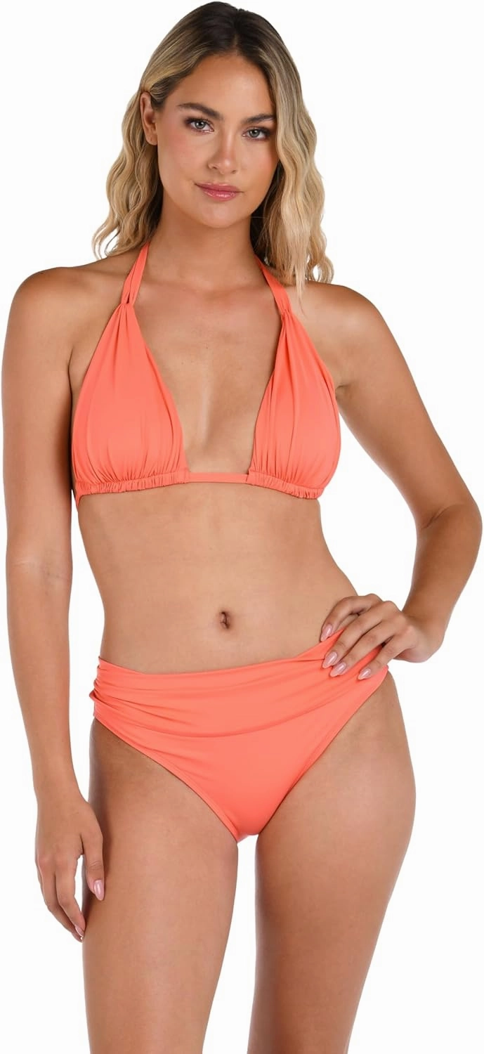 La Blanca Women's Island Goddess Halter Triangle Swimsuit Top & Hipster Swimsuit Bottom