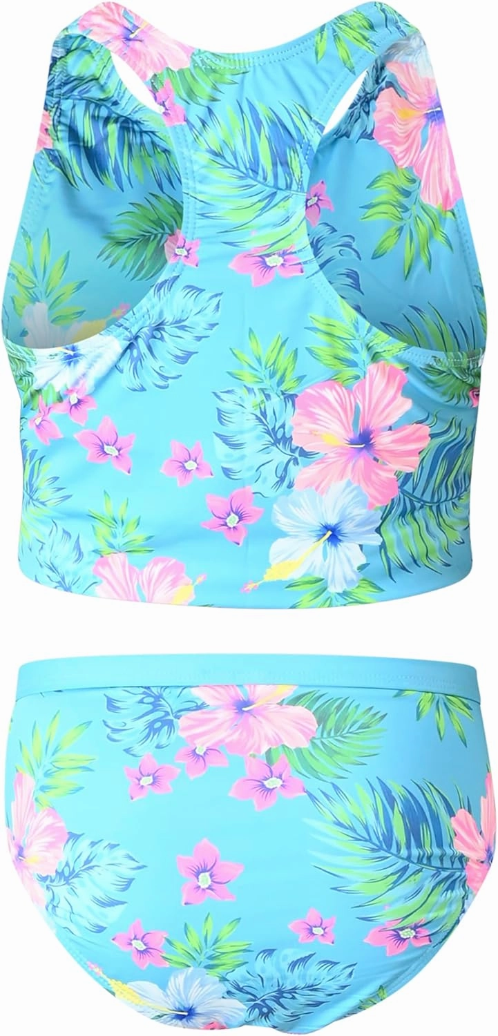 Lands' End Girls' Swimwear UPF 50 Tankini Top and Bikini Bottom Swim Set