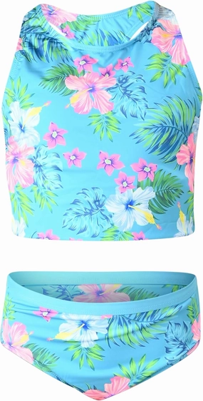 Lands' End Girls' Swimwear UPF 50 Tankini Top and Bikini Bottom Swim Set