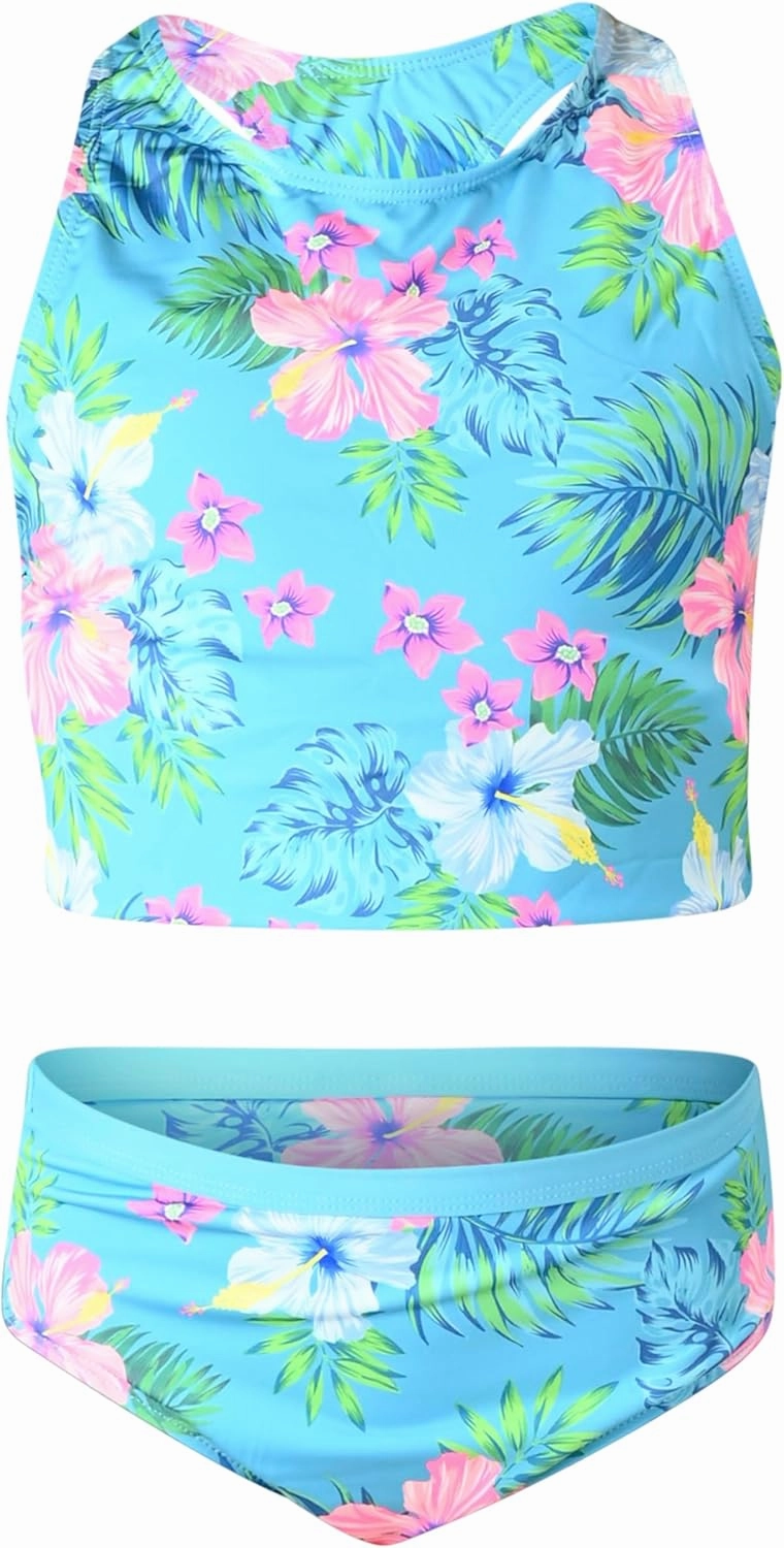 Lands' End Girls' Swimwear UPF 50 Tankini Top and Bikini Bottom Swim Set