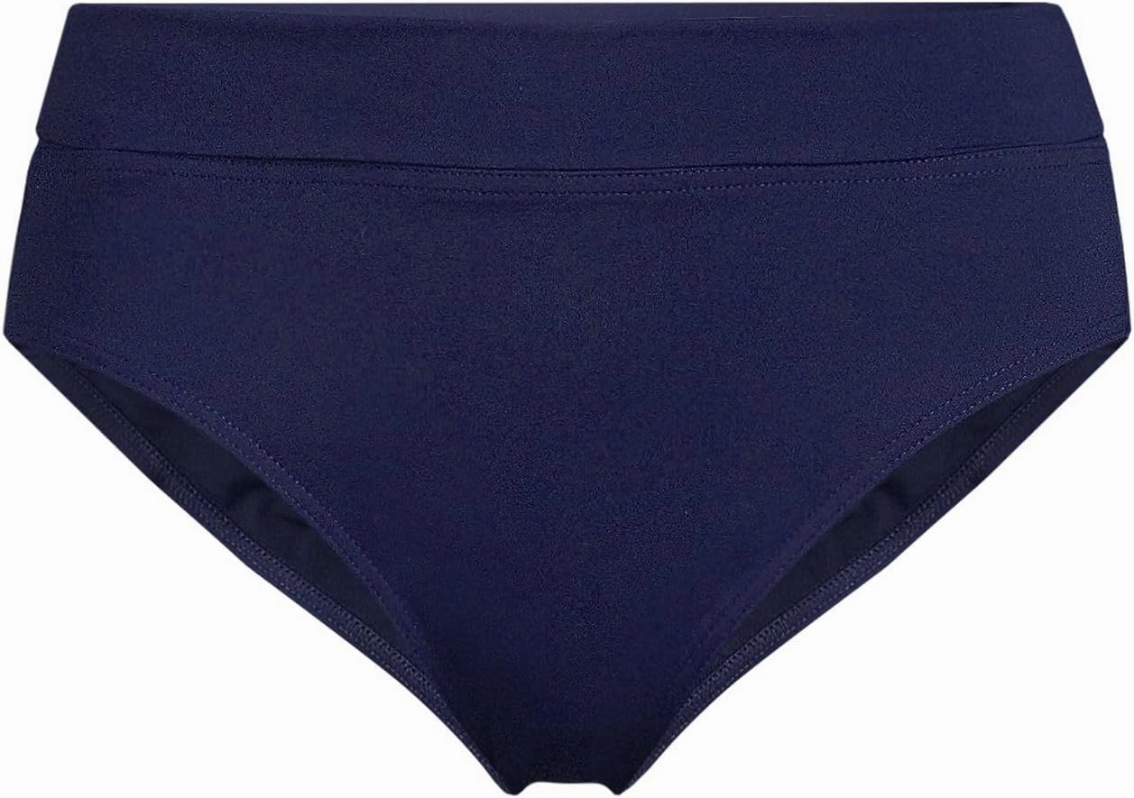 Lands' End Women's Chlorine Resistant Pinchless High Waisted Bikini Bottoms