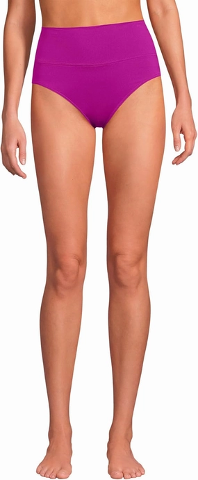 Lands' End Women's Chlorine Resistant Pinchless High Waisted Bikini Bottoms