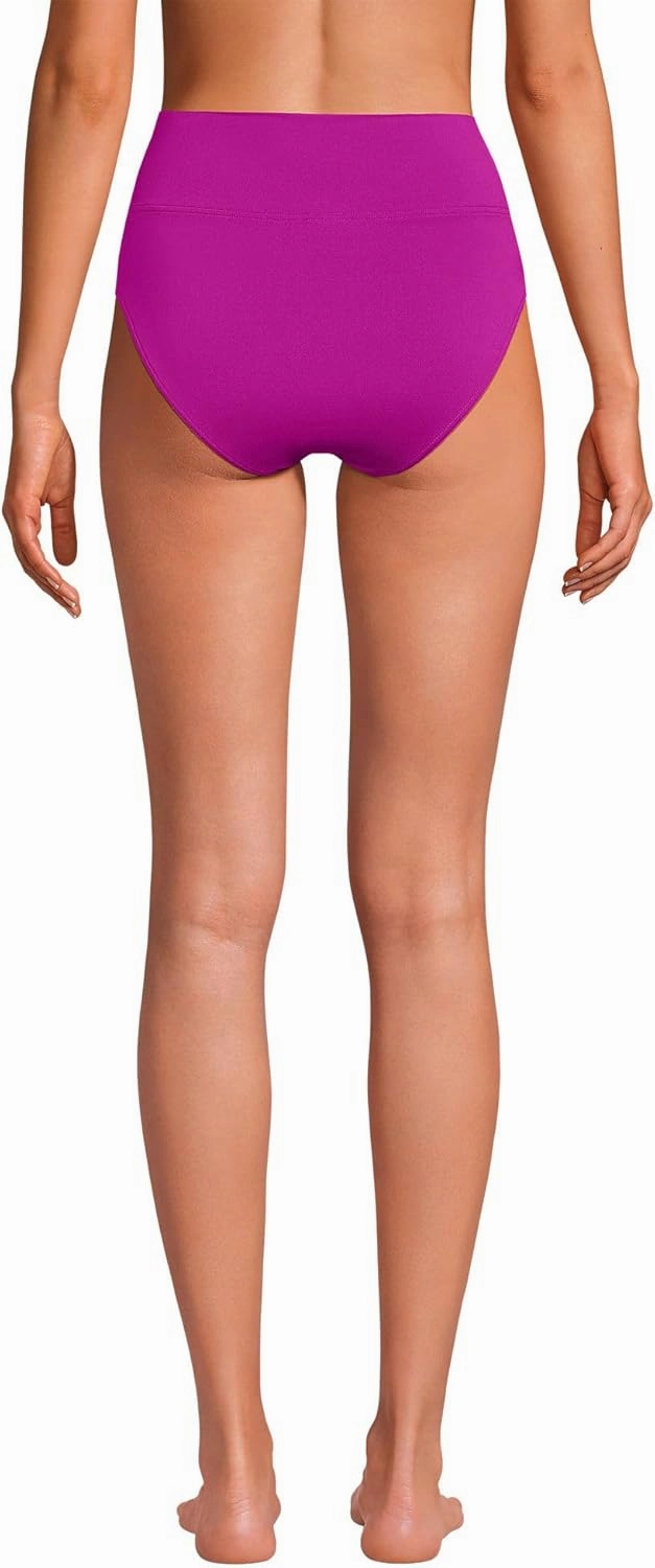 Lands' End Women's Chlorine Resistant Pinchless High Waisted Bikini Bottoms