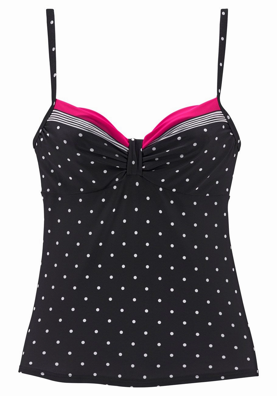 LASCANA Women's Polka Dot Tankini Top