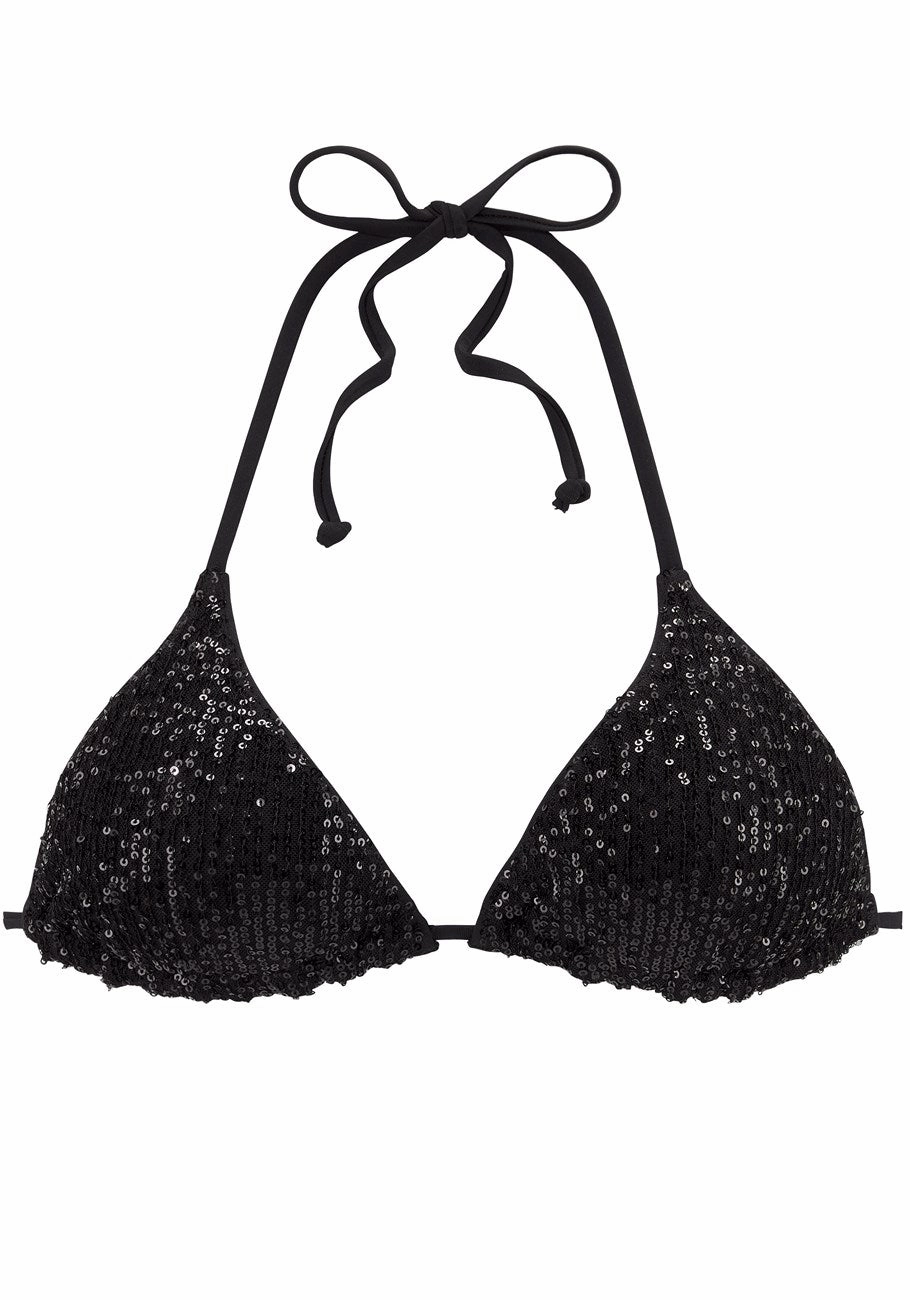 LASCANA Women's Sequined Triangle Bikini Top