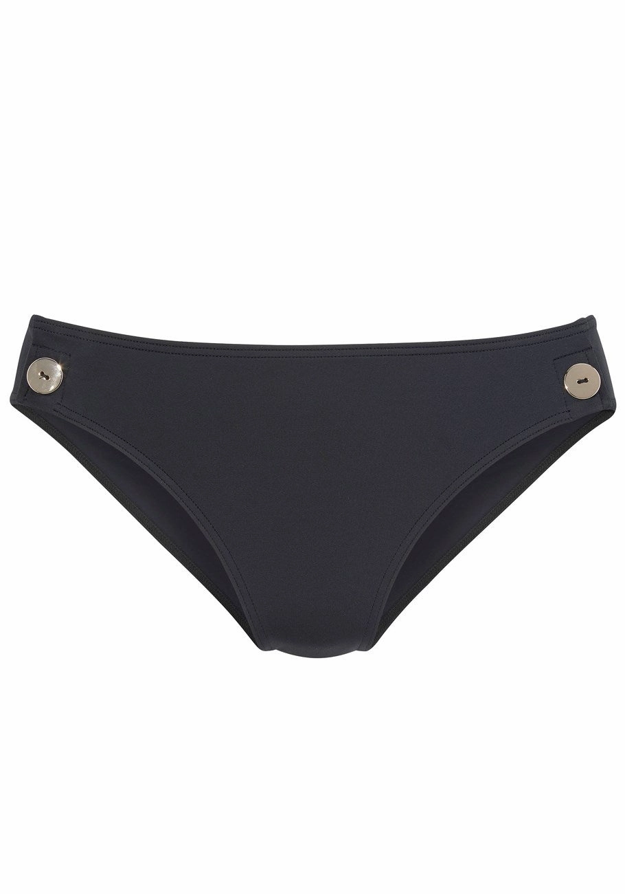 LASCANA Women's Side Button Classic Bikini Bottom