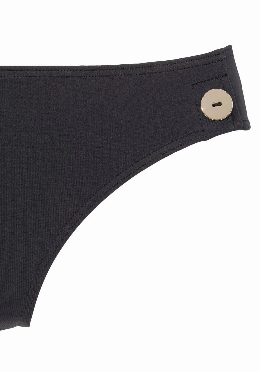 LASCANA Women's Side Button Classic Bikini Bottom