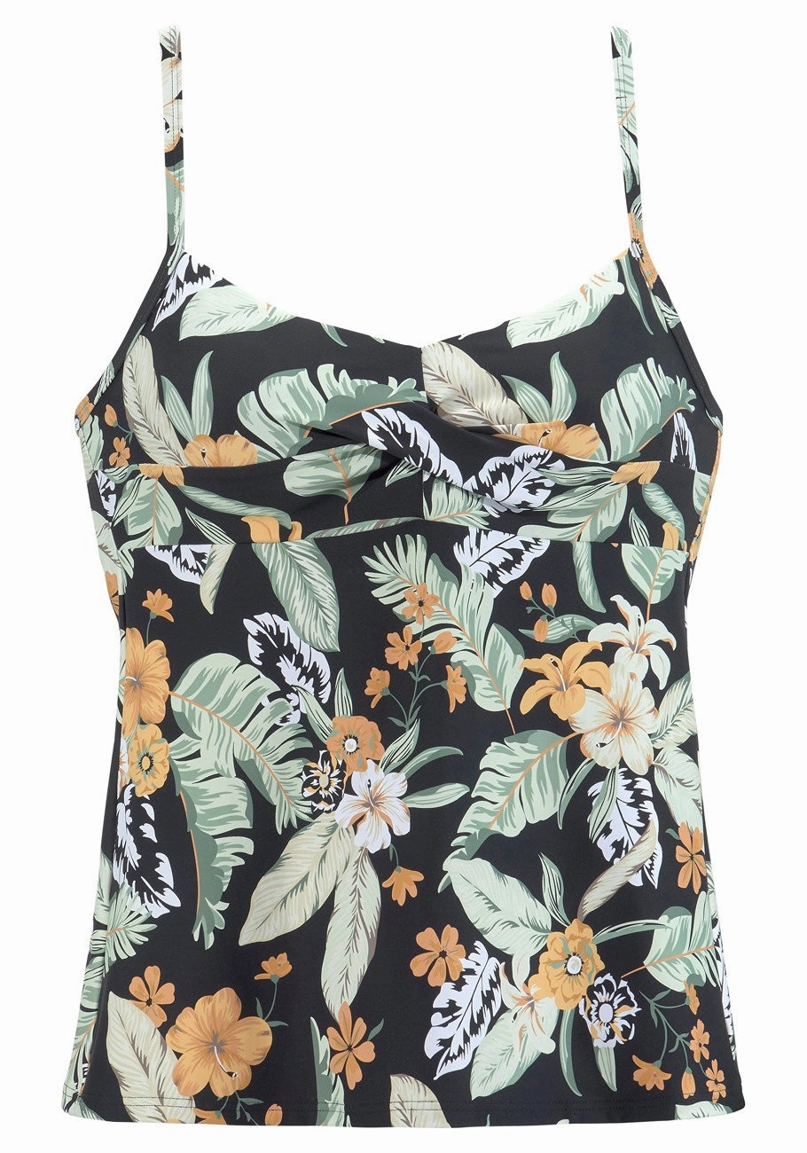 LASCANA Women's Tropical Print Underwire Tankini To