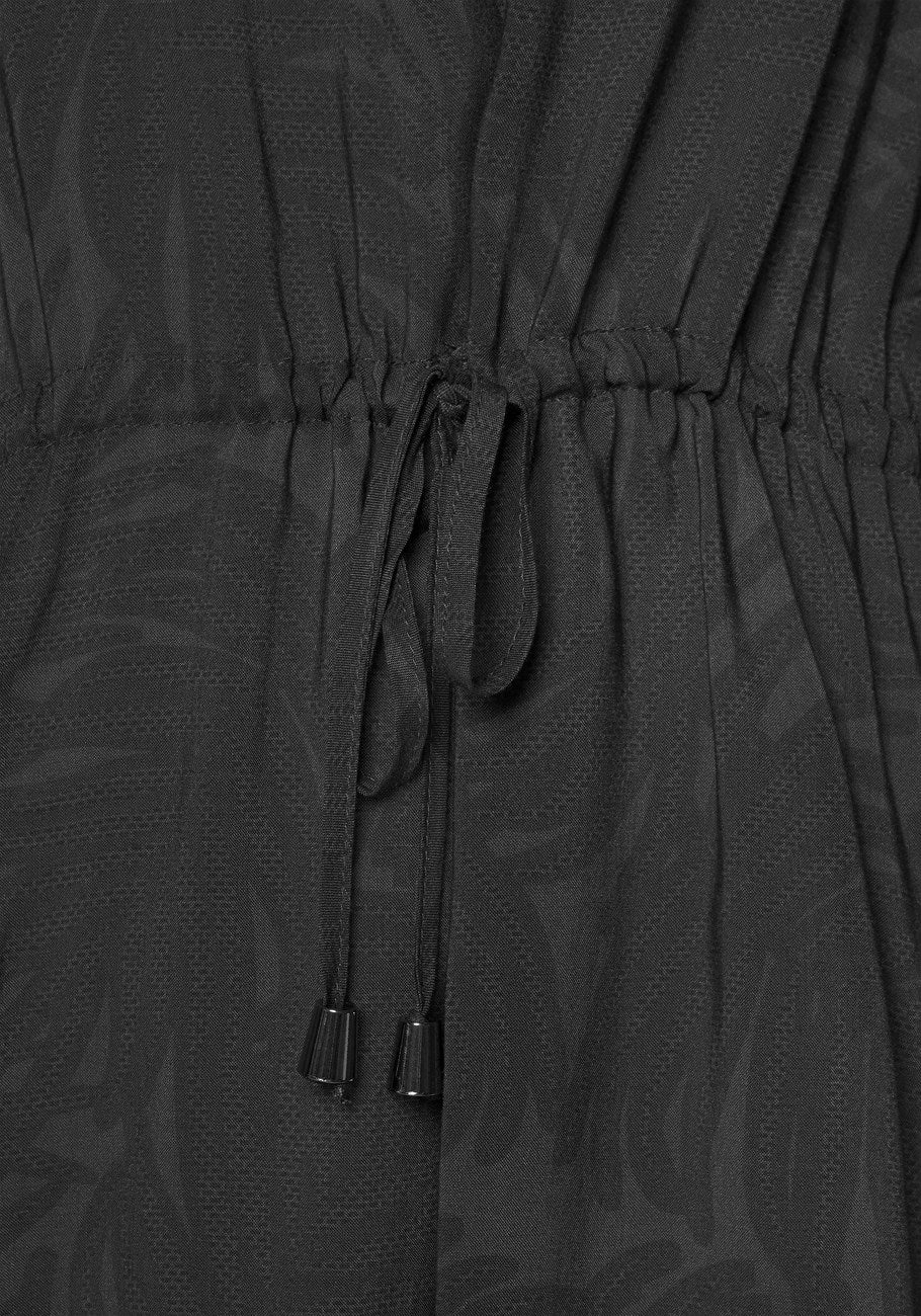 LASCANA Women's V-Neck Drawstring Cover Up, Black, 0/2
