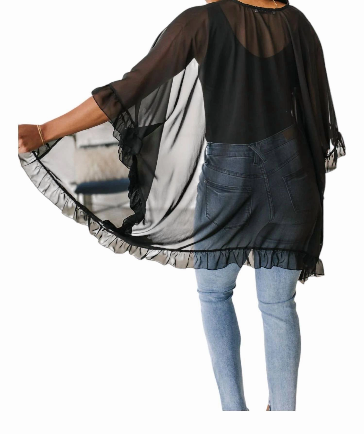 Leave You Guessing Kimono In Black