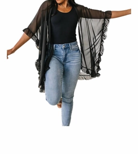 Leave You Guessing Kimono In Black