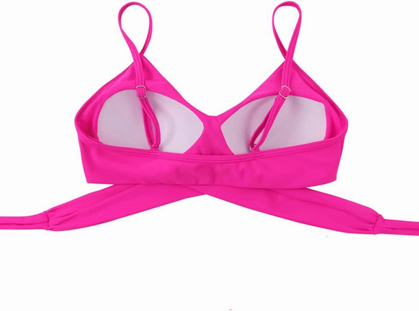 Limeeke Women Wrap Bikini Top Push Up Padded Swimsuit Top Criss Cross Tie Back Bathing Suit Tops
