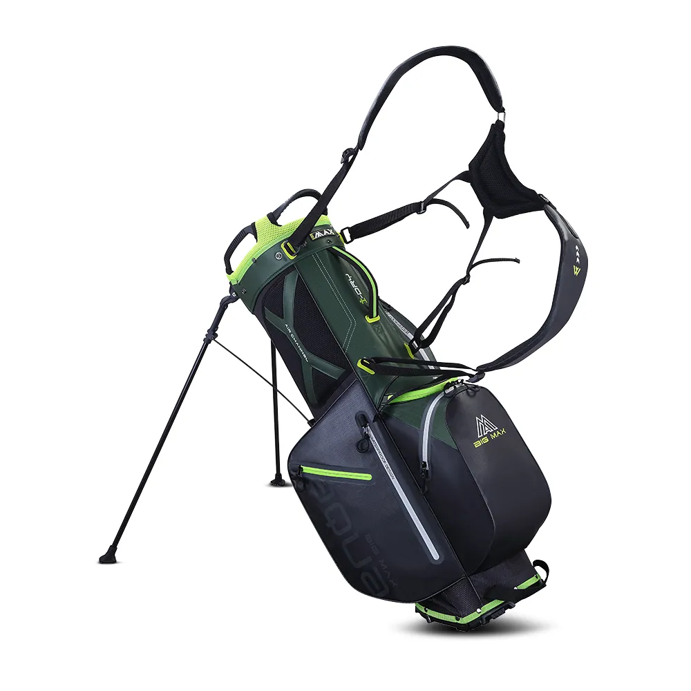 Big Max Aqua Eight G Waterproof Stand Bag - Forest Green/Black/Lime, Golf gloves for men