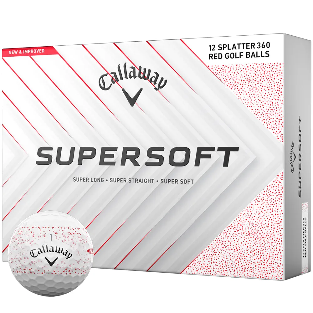 Limited Edition Callaway Supersoft Golf Balls - Red Splatter - 12 Pack Shop the Hype, Golf hybrid club, Golf stand bag, Golf club cleaning brush