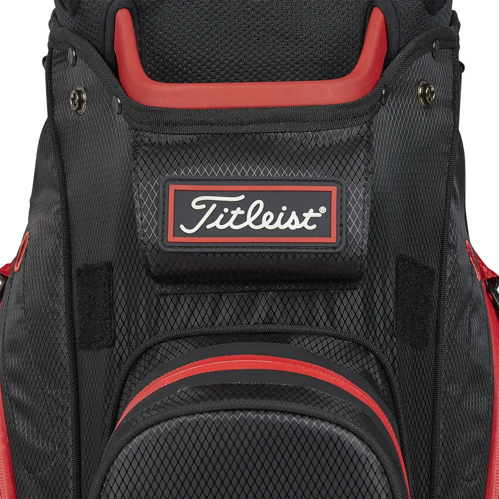 Titleist Cart 14 StaDry Waterproof Cart Bag- Black/Black/Red, Golf organizer for car, Custom golf head covers