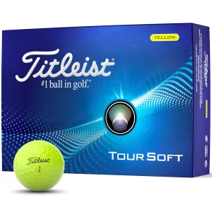 Limited Time Titleist Tour Soft Golf Balls - Yellow - 12 Pack Dont Miss, Custom golf head covers, Golf stretching straps, Golf club fitting near me