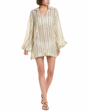 Lis Marie Fernandez Linen-Blend Beach Cape Mini