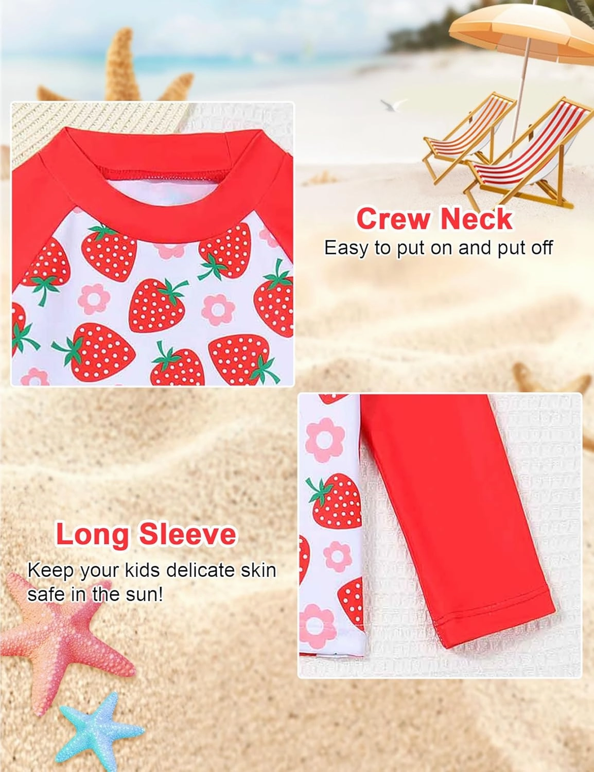 Little Girls Swimsuit Rash Guard Set Toddler Girl Long Sleeve Two Piece Bathing Suit with Ruffle Bikini Bottoms Swimwear