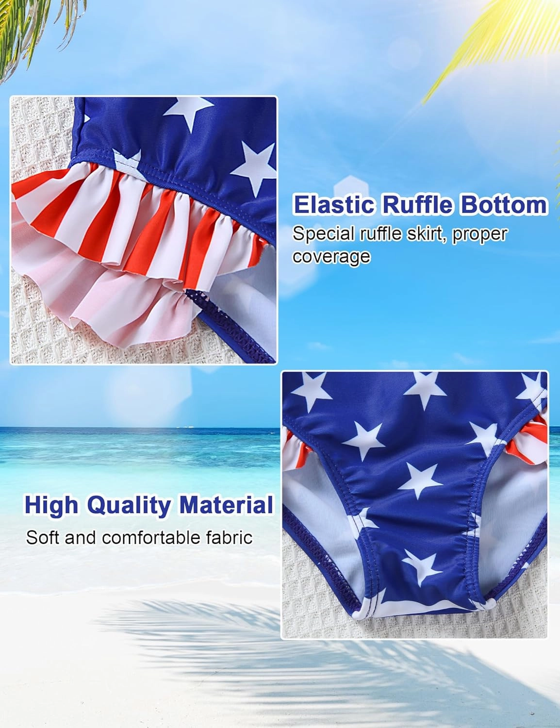 Little Girls Swimsuit Rash Guard Set Toddler Girl Long Sleeve Two Piece Bathing Suit with Ruffle Bikini Bottoms Swimwear