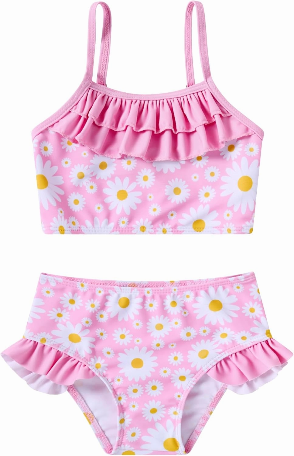 Little Girls Two Piece Mermaid Bikini Set Ruffle Adjustable Summer Beach Bathing Swimsuit 3-7 Years for Kids