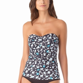 Liz Womens Twist Front Strapless Swim Top Separates
